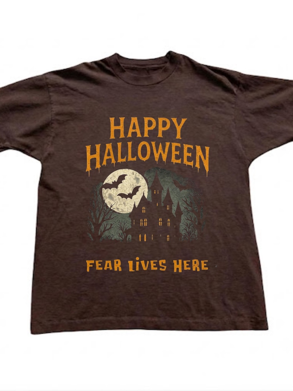 Gildan Halloween 'Fear Lives Here' Graphic T-Shirt - Brown